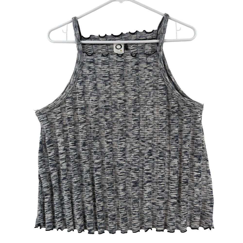 Akemi + Kin Anthropologie Tank Top Womens Large Blue‎ Sleeveless Ribbed Knit